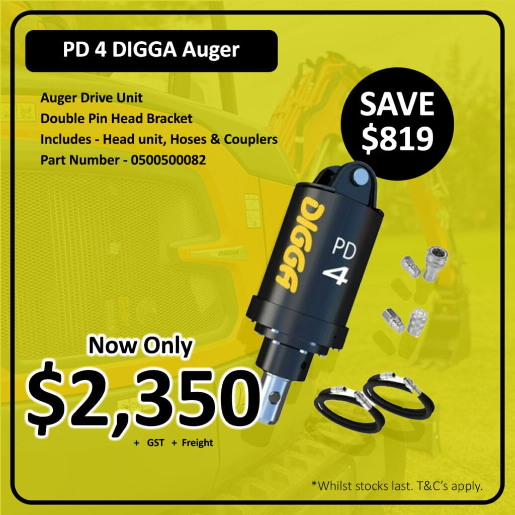 PD 4 Digga Auger drive unit with accessories, sale price $2,350, save $819.