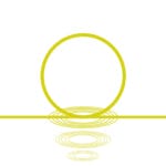 A large yellow circle sits above a yellow horizontal line, with concentric rings below resembling a Compaction Matrix or ripple effect on water, all on a white background.