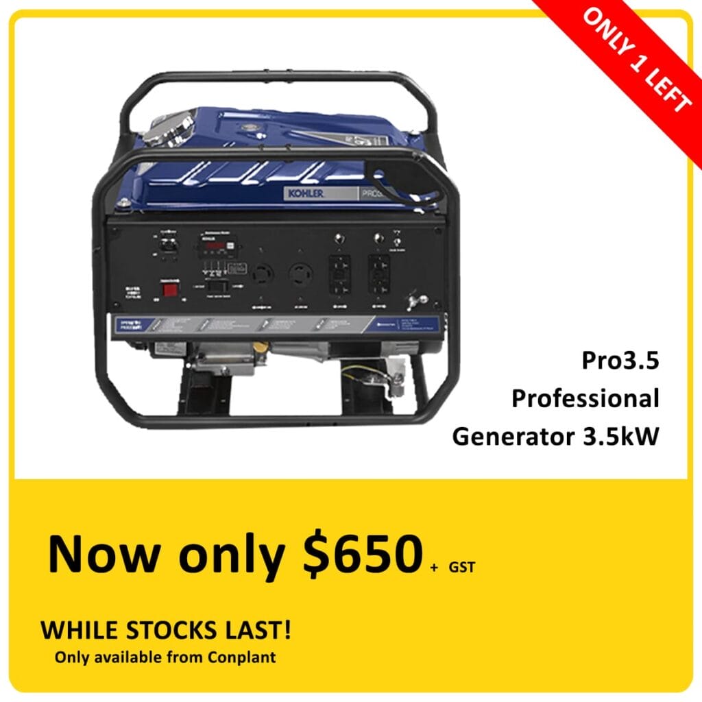 Blue Pro3.5 generator on sale for 0, only 1 left, limited stock warning in yellow box.