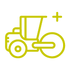 roller compactor icon in yellow green