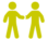Yellow-Mono-Icon_04 Sales 1 two persons side by side icon